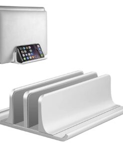 VAYDEER Vertikaler Laptop Ständer - Verstellbar, Silber - Platzsparend für MacBook, Notebook, iPad - Bis zu 17,3 Zoll -