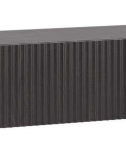 Selsey Nachttisch Beistellschrank 50 cm Hängend mit Schublade Schwarz | Selsey Beistelltisch Nachtschrank Gefräste Fron