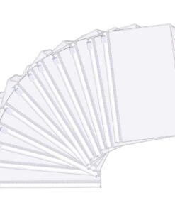 12 Stück Prospekthüllen A5 Größe, 6 Löcher Binder, Wasserdichte Zip Verschluss, Lose Blatt Taschen für Dateien, Dokument