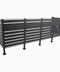 DEGAMO Mülltonnenbox 4-er Set anthrazitfarben für 4x 120 oder 240 Liter, stahlverzinkt, erweiterbar | DEGAMO Sichtschut
