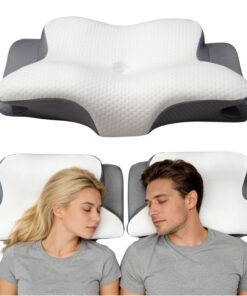 Memory Foam Orthopädisches Nackenkissen Butterfly-Design - Abnehmbarer Bezug, Weiß
