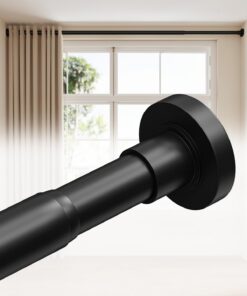 ALLZONE Spannvorhangstangen für Fenster 96 Zoll, robuste extra lange ohne Bohren, Outdoor-Gardinenstangen für Terrasse,A