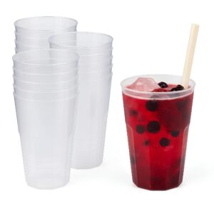 Silverkitchen 30x Bruchsichere Cocktailbecher Made In Germany Hartplastik 6-eckig transparent 0,3 L (Single) Silverkit