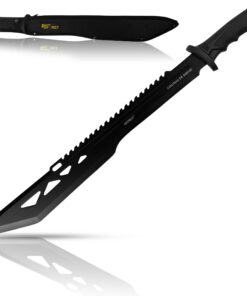 Xforst große scharfe Machete X-MTech für Bergleute im Forst mit feststehender Klinge und 64,5 cm Gesamtlänge, inklusive