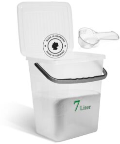 Novaliv Transparenz Waschmittelbox 7 Liter mit Dosierlöffel & Henkel