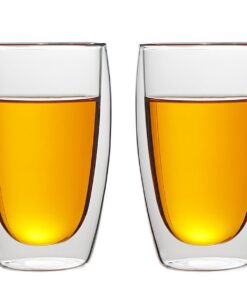 LENAOBEN Latte Macchiato Doppelwandige Espresso-Gläser - Thermobegleitgläser 450ml Mokkatassen für Espressomaschine (2er
