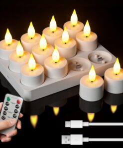 KagoLing LED Teelichter, Wiederaufladbar mit Timerfunktion und Fernbedienung für Halloween und Weihnachten