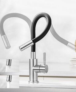CECIPA Flexibler Küchenarmatur Schwarz - Hochdruck-Spülarmatur mit 2 Strahlarten für die Küche | CECIPA Mischwasserhahn