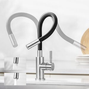 CECIPA Flexibler Küchenarmatur Schwarz - Hochdruck-Spülarmatur mit 2 Strahlarten für die Küche | CECIPA Mischwasserhahn