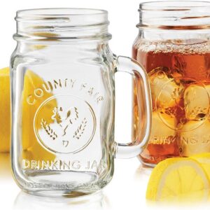 Vintage 2er Glas Trinkgläser 500ml Mit Deckel Küchen & Partys Wide Mouth Aufbewahrung Smoothie