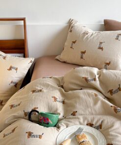 Lanqinglv ÖKO-TEX Kinderbettwäsche Hellbraun Braun - Weiche Microfaser Bettwäsche Set für Mädchen und Jungs