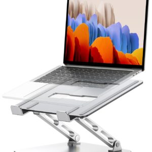 Babacom Höhenverstellbar Laptop Ständer Lapdesk Belüftet & Doppelstangen-Unterstützung, Ergonomisch für Notebook, Faltba