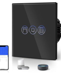 Smart WLAN Rollladenlichtschalter BSEED für Alexa und Google Home in Glas Schwarz | BSEED Smart WLAN Rollladenlichtscha