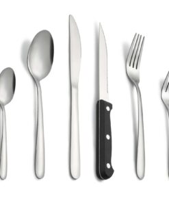 Pleafind 72-teiliges Silberbesteckset für 12 Personen, Edelstahl, Lebensmittelqualität, Spülmaschinenfest, Silber Bestec