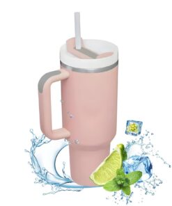 Isolierter Edelstahlbecher 40 Unzen Doppelwandige Isolierung Rosa Tumbler Kalt- und Heißgetränke Ideal Rostfrei Kein Met