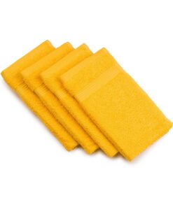 Gözze New York Gästehandtuch 4er-Set – 100% Baumwolle, weich & saugfähig, 30×50 cm, Gelb