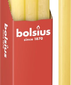 Bolsius Rustik Stabkerzen Gelb 9 Stück Länge 27 x 2,3 cm Brenndauer 13 Std