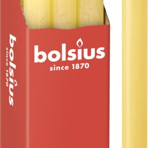 Bolsius Rustik Stabkerzen Gelb 9 Stück Länge 27 x 2,3 cm Brenndauer 13 Std