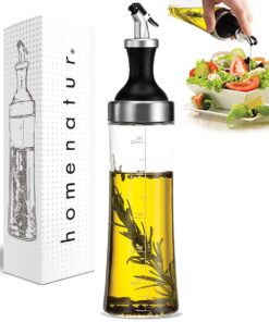 Ölflasche aus Glas mit Kräutersieb -Design ohne Tropfen - 570 ml - Ölspender für Olivenöl und Essig in der Küche – Behäl