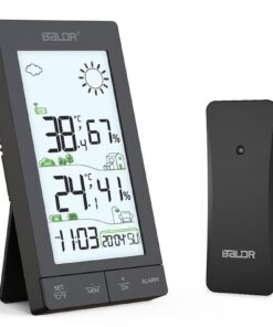 Funkwetterstation mit Außensensor | 6" LCD-Display | Wettervorhersage & Thermometer Hygrometer
