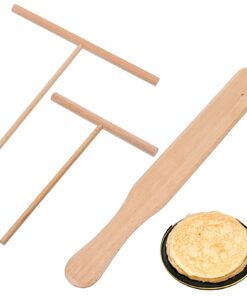TIESOME 3 Stück Crepes Verteiler, Leicht Zu Reinigen & Für Crepes Maker, ideale Größe 18cm & 12cm, Buchenholz Material