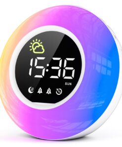 Digitaler Kinderwecker mit Nachtlicht & 12 White Noise für Schulanfänger, Snooze & Timer