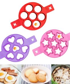 XiXiRan Nonstick Pfannkuchen Form, 3 Pack Silikonschte Pfannkuchen Kuchenform für Wiederholzungsfähige Omelette- und Pfa