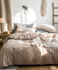 Sedefen Baumwollbettwäsche Doppelbett Khaki Taupe Reißverschluss Set
