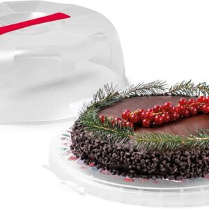 Snips Kuchen-Transportbox Delice Winter mit 4 Sicherheitsverschlüssen | BPA- und phthalatfrei | Ideal für Partygäste mit