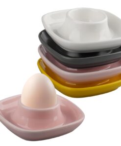 Bunter Porzellan Eierbecher 4er Set - Frühstückseihalter für Küche & Partys, 10x10x2cm