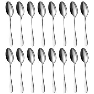 BEWOS Silber Esslöffel, Edelstahl, 20,5 Cm / 8,07 Inch, Ideal für Haushalte und Restaurants | BEWOS Silber Esslöffel, S