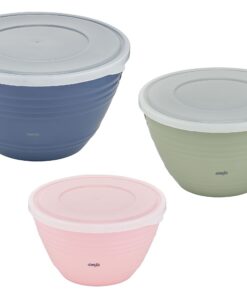 Emsa Prep&Bake 3er Set Kunststoff-Rührschüssel K325S3, spülmaschinenfest, perfekte Stabilität beim Mischen, raumsparend