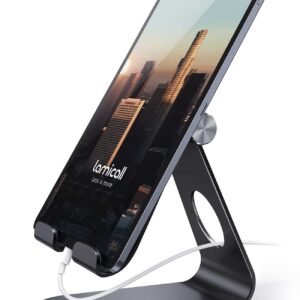Lamicall Tablet Ständer Verstellbar - Universal Halterung für iPad Pro 2024, Samsung Tab, Tablet |7-13 Zoll - Schwarz -