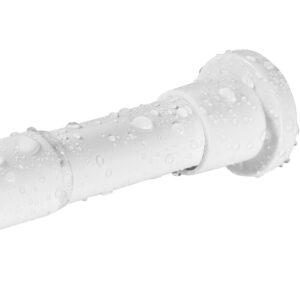 Duschvorhangstange ohne Bohren 73-224 cm, Weiss, Ausziehbar, für Badezimmer, Showers, White Curtain Rod