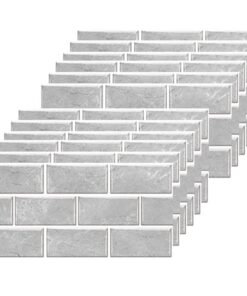 Fliesenaufkleber Grau Bad Küche 12 Stück Wasserfest Selbstklebend | Fliesensticker Grau 30x15cm Bad Küche 12 Stück Wass