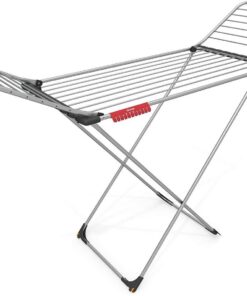 Vileda Aluminium Wäscheständer ausziehbar, extradicke Leinen, 20 m Trockenleinen, Kleinteilehalterung, Grau | Vileda Al