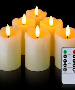 Homemory Flammelose Echteswachs LED Kerzen mit Fernbedienung, 400 Stunden+, Hochzeitslichter mit Timer und Votivkerzenef