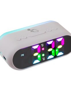 Digitales Kinderwecker 14 Farben RGB Nacht Licht USB-Ladefunktion Snooze Auto-Abstehen 12/24 Stunden LED Digitale Uhr fü
