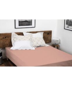 Home Linge Passion Spannlakens 100% Baumwolle 160x200 cm 57 Fäden/cm² Oeko-Tex Label Rosa