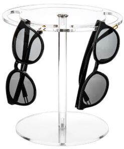 Nicunom Acryl-Sonnenbrillen-Halter für Schreibtisch und Kommode, drehscherbiger Ständer mit 360° Drehung,-transparenter