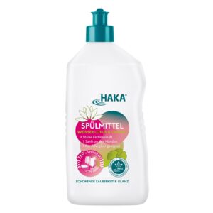HAKA Spülmittel Lotus & Ginkgo, kraftvoller Fettlöser, sparsam im Verbrauch, hautfreundlich & vegan | HAKA Spülmittel L