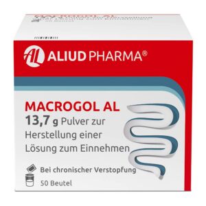 ALIUD PHARMA Macrogol AL, 13,7 g Pulver (50 Beutel) für Chronisch Verstopfte: Löschungsergoberfläche für entzündungsregu