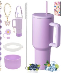 Vakuumisolierte Edelstahl-Doppelwand-Wasserflasche 40 oz Tumbler mit Griff und Strohhalm | 40 oz Tiefkiefer-Kaffeebeche