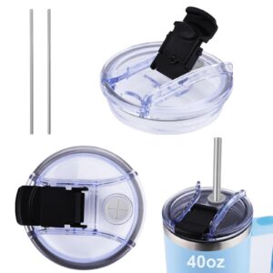 Stanley 40oz Becher Abdeckungen, Wiederverwendbar und Staubdicht für Stanley Cup Zubehör (Transparent Schwarz) | Stanle