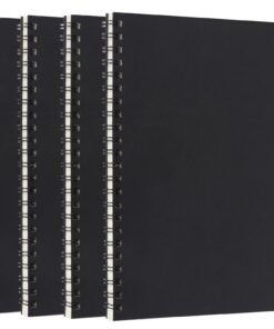 Skycase Spiral Notizbuch für Reisen und Büro - 120 Seiten Schwarz