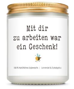 Giftasy Abschiedsgeschenk Kollegin Duftkerze mit Spruch, Geschenk Kollegin für Beste Kollegin, Danke Geschenke für Kolle