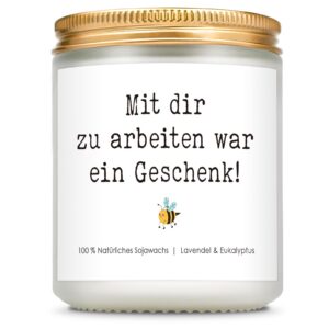 Giftasy Abschiedsgeschenk Kollegin Duftkerze mit Spruch, Geschenk Kollegin für Beste Kollegin, Danke Geschenke für Kolle