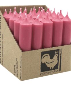 Lutenra Altrosa Stabkerzen aus Paraffin, 100/22 mm, 25 Stück pro Verpackung, ca. 4h Brenndauer
