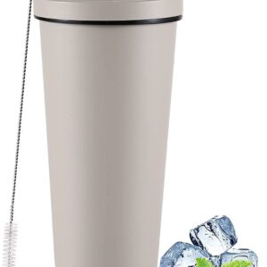 Eiskaffeebecher Latern Grau 750ml Isolierter Edelstahlbecher Kalt- und Heißhaltend (Grau, 1 Stück) Eiskaffeebecher Lat