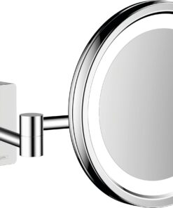 Hansgrohe AddStoris Kosmetikspiegel mit LED-Beleuchtung | Hansgrohe AddStoris Rasierspiegel mit 3-fach Vergrößerung | H
